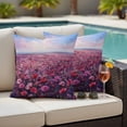 thumbnail image 5 of Spring Red Flowers Pillow Covers 2 Pack Pastoral Oil Painting Texture Pillowcase Waterproof Outdoor Throw Pillow Cover for Patio Garden Square Cushion 20”x20”, 5 of 9