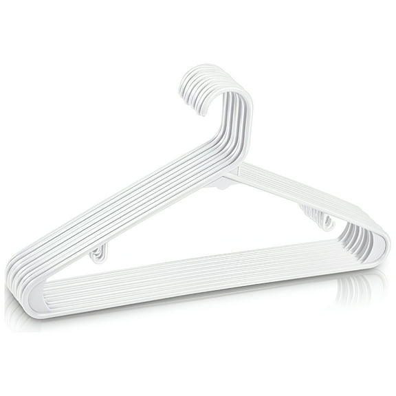LAMIRO Home Textile Storage,Plastic Hangers Clothing Hangers Ideal For Everyday Standard Use,5Pc White Clothes Hanger,White