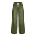 thumbnail image 5 of Dzrciro Denim Pants for Women, Drawstring High Waist Straight Leg Jeans with Side Pockets, Casual Daily Office Working Long Pants S-2XL, 5 of 8