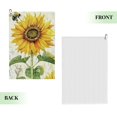 thumbnail image 2 of ONETECH Sunflower Bees Watercolor Painting Golf Towel 24x16in Golf Gift for Men 1PC, 2 of 7