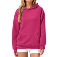 thumbnail image 2 of Womens Oversized Hoodies Waffle Sweatshirts Fall Fashion Pullover Sweaters Winter Clothes Red S, 2 of 8