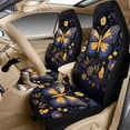 thumbnail image 3 of Xixirimido 5-Piece Car Seat Cover Set Breathable PU Leather Front Seat Covers with Seat Belt & Console Covers Universal Fit for SUV, Sedan, Truck, Butterfly Boho Floral, 3 of 8