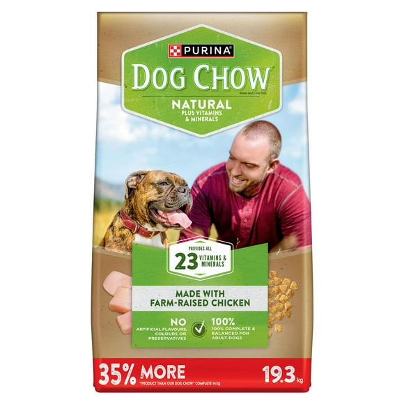 Purina Dog Chow Natural with Farm-Raised Chicken, Dry Dog Food 19.3 kg, 19.3 kg