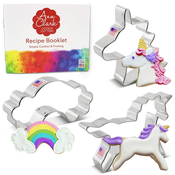Ann Clark Unicorn Cookie Cutter Set, 3-Piece, Made in USA