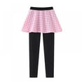 thumbnail image 1 of SYNPOS Little Girls Footless Leggings with Ruffle Tutu Skirt Stretchy Pants Teenage Child Tight Legging 3-11 Years, 1 of 5
