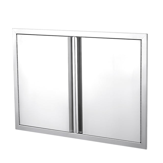 QinaQin Puerta doble de acceso para BBQ en acero inoxidable 304 cepillado, panel de uso rudo para cocina exterior, isla de parrilla o gabinete de patio