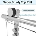 thumbnail image 5 of Kullavik Glass Shower Door, 56-60" W x 75" H Frameless Shower Door, Sliding Shower Door with 5/16" (8mm) Certified Clear Tempered Glass, Brushed Stainless Steel Hardware Shatterproof Shower Door, 5 of 9