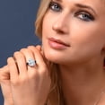 thumbnail image 5 of Gem Stone King 925 Sterling Silver Black Onyx Ring Set with Pear Shape Moissanite (9.89 Cttw) (Size 9), 5 of 5