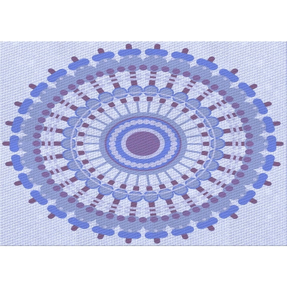 Ahgly Company Indoor Rectangle Patterned Heavenly Blue Area Rugs, 5' x 7'