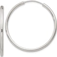thumbnail image 1 of Sterling Silver 2mm Hoop Earrings (36 X 36) Made In India qe4371, 1 of 6