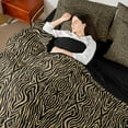 thumbnail image 5 of Manfei Brown Zebra Print 7-Piece Twin Bedding Sets, Fashion Stripes Abstract Bedding Comforter Set, Teens Kids Adult Reversible Sheet Sets, Breathable Home Decor, 5 of 8
