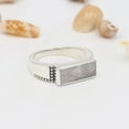 thumbnail image 6 of Meteorite Ring Sterling Silver Ring Statement Ring Handmade Ring for Men's, 6 of 7