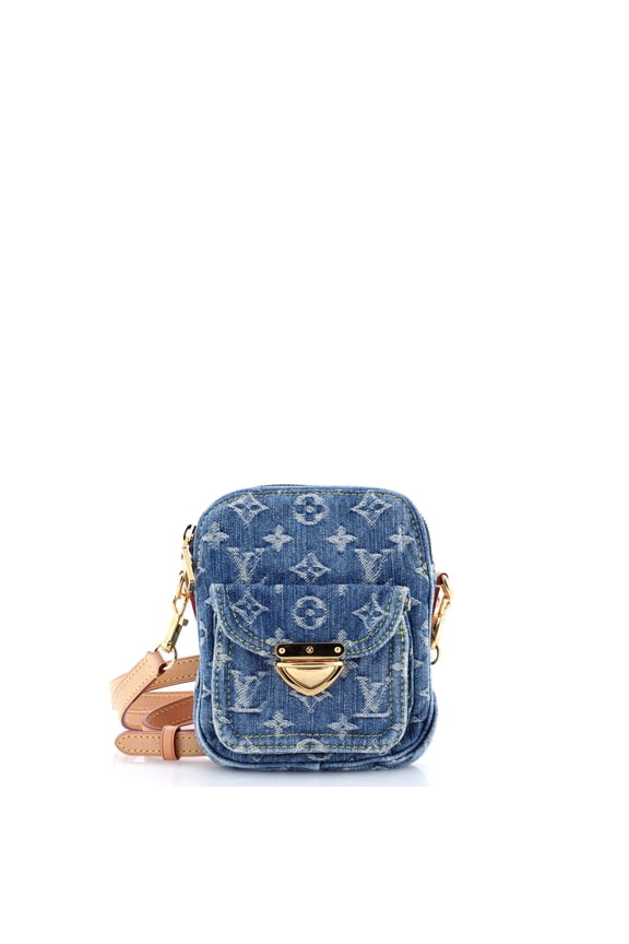 Pre-Owned Fairfax Pochette Crossbody Bag LV Remix Monogram Denim By Rebag