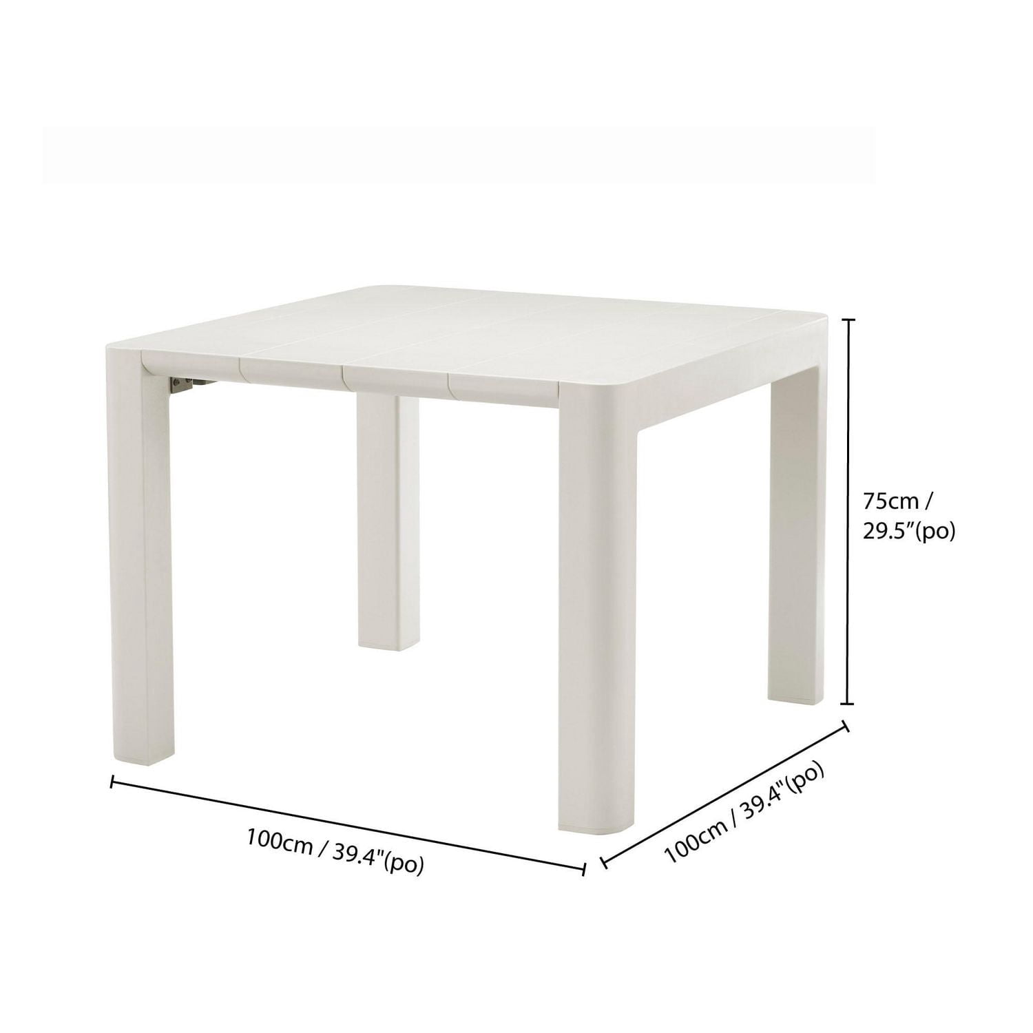 Patioflare 40IN Square Patio Table, Cream