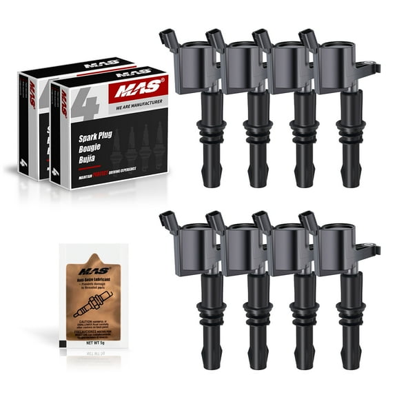 8 Pcs SP546 Spark Plug & DG511 Ignition Coil for Ford F-150 Expedition F-250 F-350 Super Duty 5.4L & Free Anti-Seize Lubricant 5g