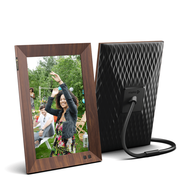 Nixplay 10 Inch Smart Digital Photo Frame W10F Wood Share Via Email or