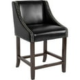 thumbnail image 2 of Home Square Carmel 24" Leather Counter Stool in Black and Walnut - Set of 2, 2 of 6