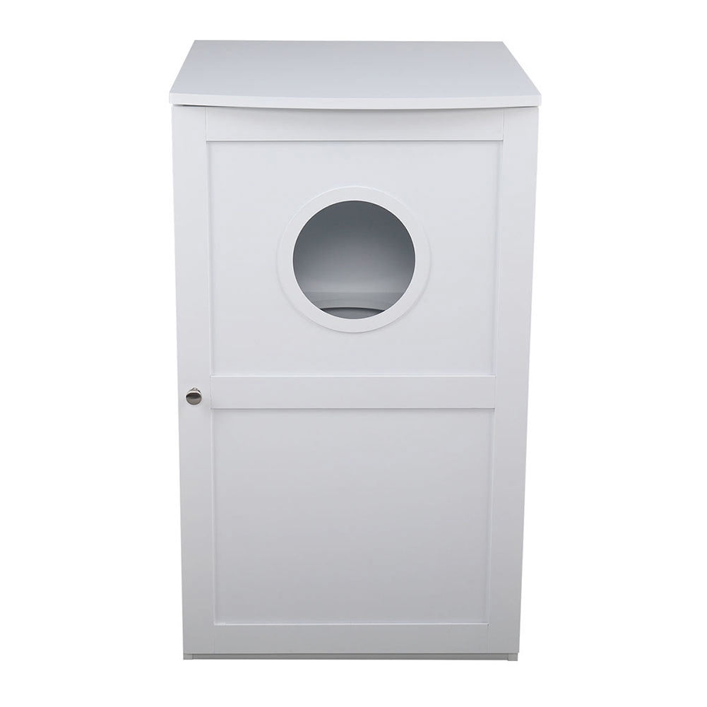 Veryke Cat Houses for Indoors, Double-Decker Cat Shelter, Wooden Pet House Enclosure Outside Shelter Animal Cage, White Veryke Cat Houses for Indoors, Double-Decker Cat Shelter, Wooden Pet House Enclosure Outside Shelter Animal Cage, White