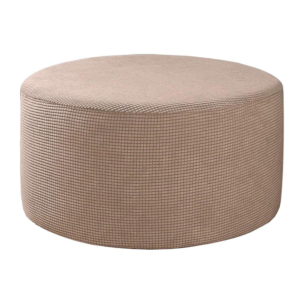 Round Ottoman cover Footstool Footrest Cover Storage Ottoman Protector