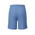 thumbnail image 7 of Busydd Men's Shorts Trendy Solid Color Knee Length Denim Look Summer Shorts Comfortable Drawstring Elastic Waist Casual Shorts with Pockets M, 7 of 7
