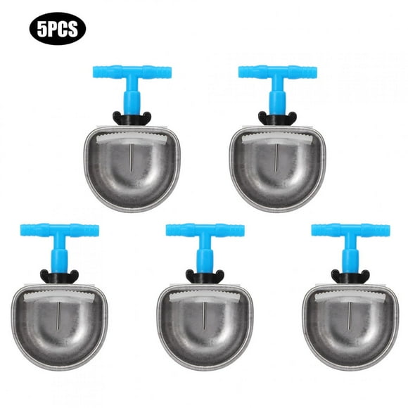 YUMILI Bol à Eau - 5 pièces en Acier Inoxydable Automatique Lapin Buveur Mamelon Bol à Eau Potable Lapin Abreuvoir Accessoire de Ferme(S)