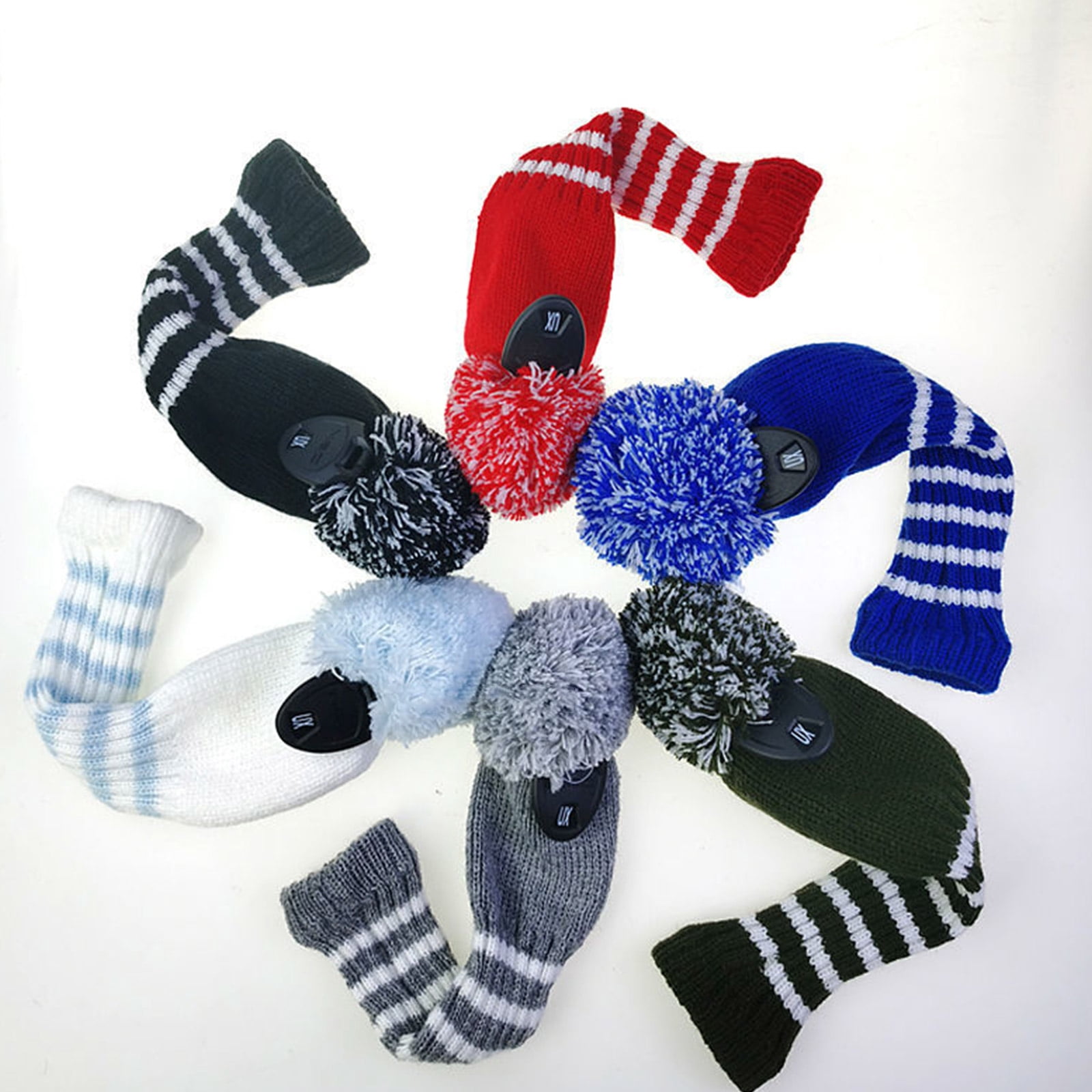 3pcs Golfs Club Head Covers Knitted Styles Headcover Leisure Styles Golfs Covers for Driver Protecting and Longevity
