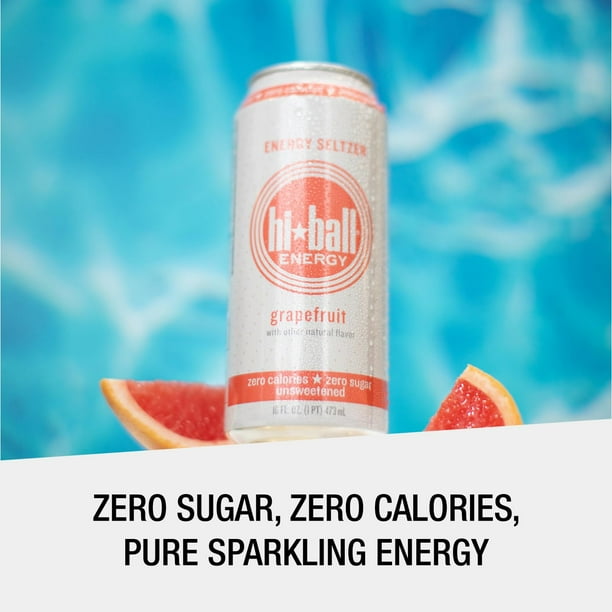 Hiball Clean Energy Drink, Zero Sugar Caffeinated Seltzer Water