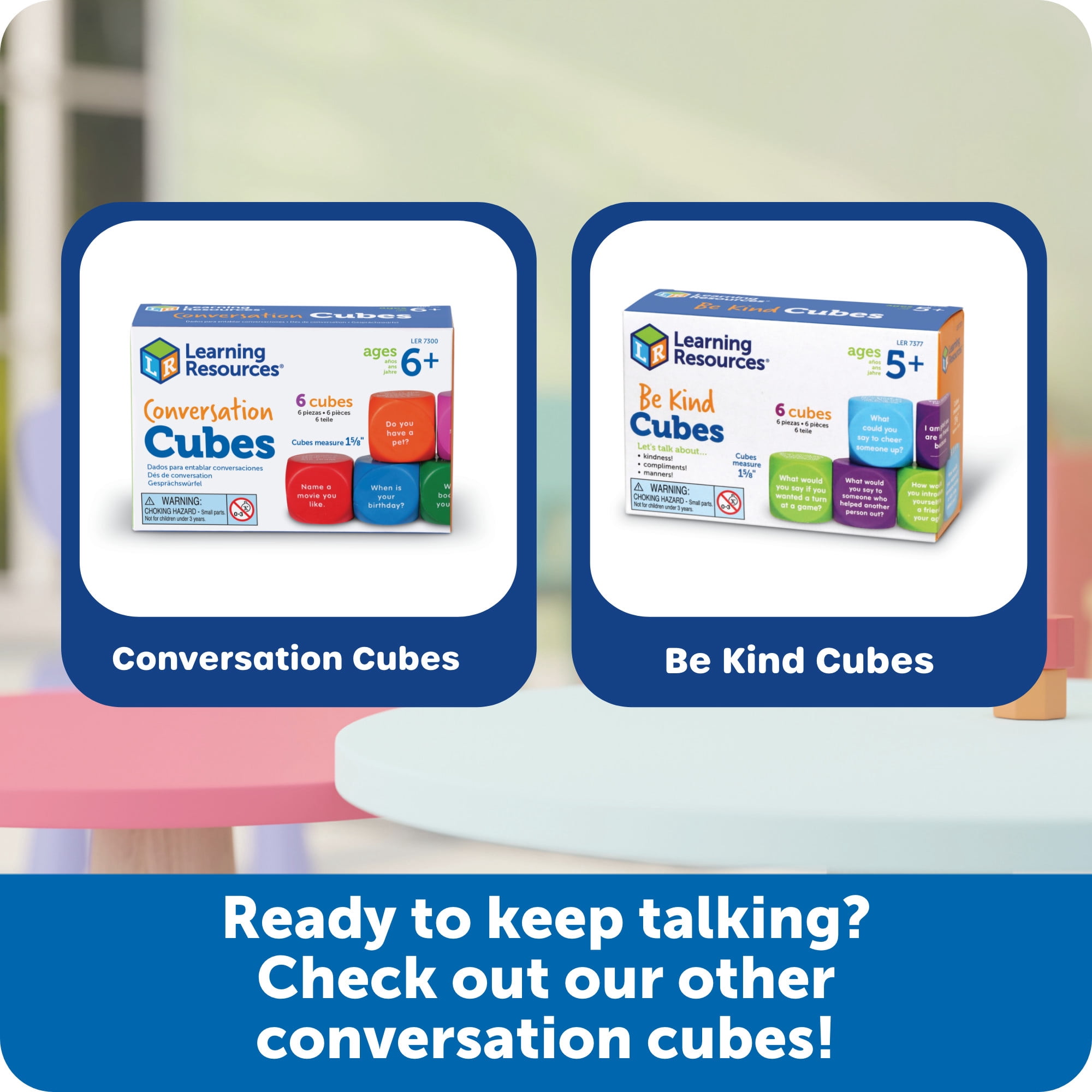 Learning Resources Conflict Resolution Cubes - Conversation Starter Cubes, Ages 5+