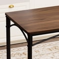 thumbnail image 6 of UHOMEPRO Dining Table Set for 4, Modern Kitchen Table and Chairs Set, 5 Piece Dining Room Table Set with 4 PU Leather Chairs for Breakfast Small Spaces, Walnut, 6 of 11
