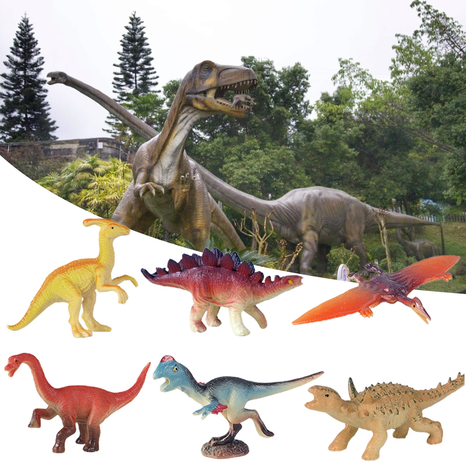 6pcs PVC Vivid Dinosaur Action Figures Collectables Kids Nature Learning Toys 