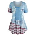 thumbnail image 1 of Tallas de mezclilla de mezclilla rogada 3D Rosegal Camisetas tallas grandes, 1 of 5