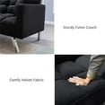 thumbnail image 4 of Couch and Sofa, Twin Fabric Sofa Sleeper Bed with Armrest, Convertible Futon Couches and Sofas with Two Pillows, Small Spaces Recliner Couch Living Room Furniture Loveseat Sofa, Black, LL176, 4 of 10