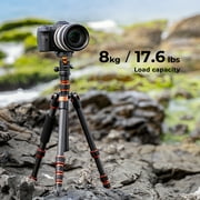 K&F CONCEPT Carbon Fiber Travel Tripod for DSLR Camera, Monopod, 360° Ball Head, 17.6lbs Load Capacity