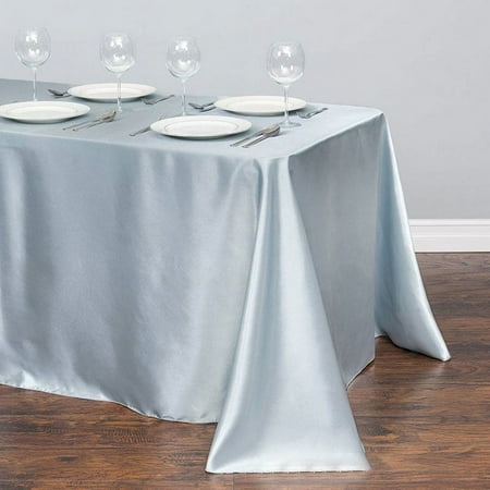 

Rectangle Satin Tablecloth Overlay Wedding Christmas Baby Shower Birthday Banquet Party Decoration Home Dining Satin Table Cover (07 145x160cm)