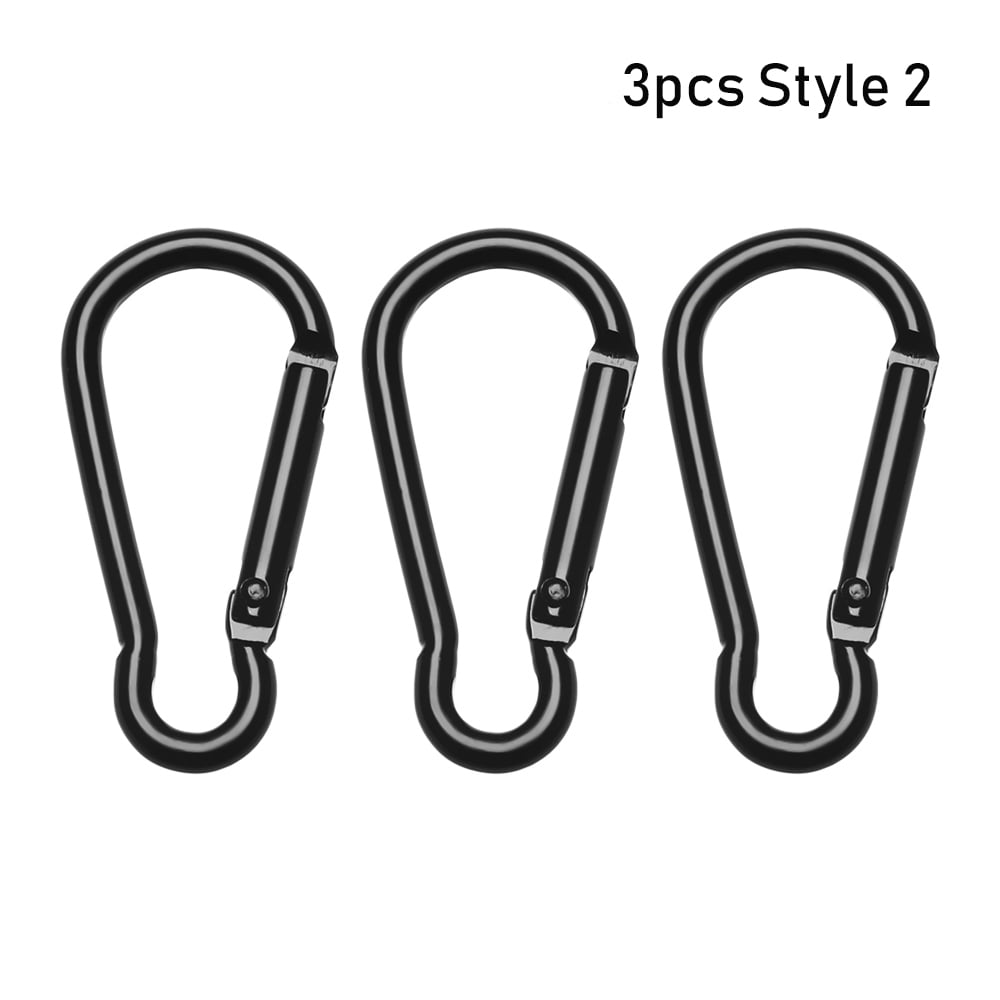 Black Outdoor Climbing Camping Hiking Carabiner Spring Snap Clip Hooks Keychain 