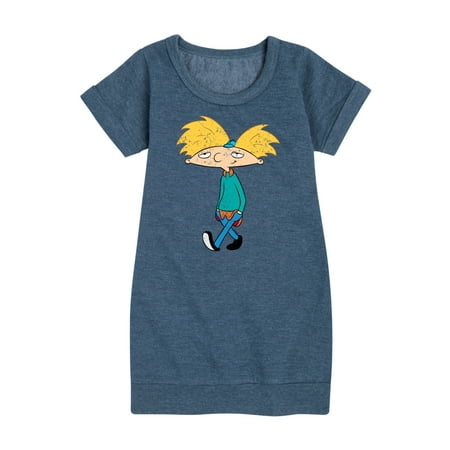 

Hey Arnold! - Distressed Arnold - Toddler And Youth Girls Fleece Dress