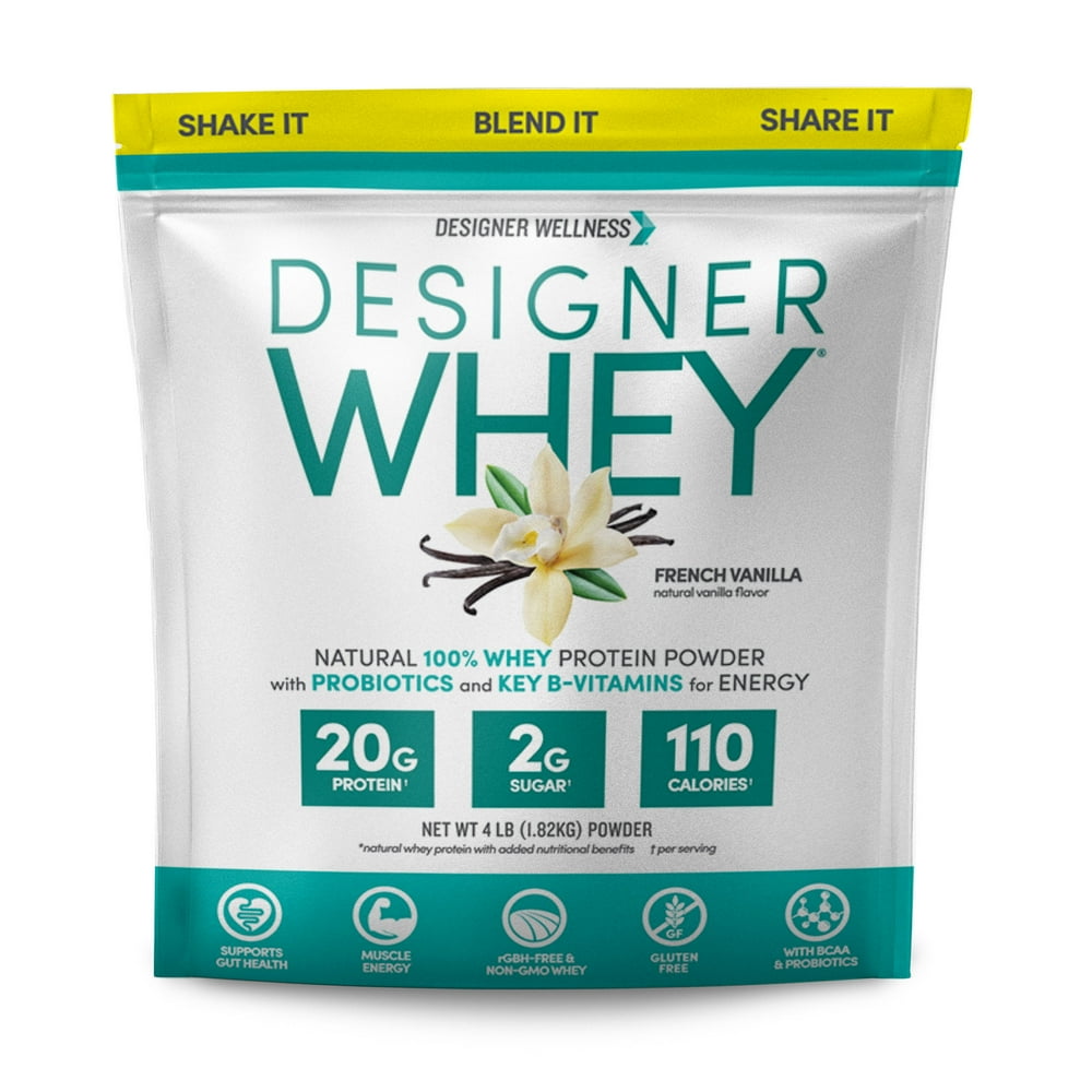 Designer Protein Protein Powder, French Vanilla, 20g Protein, 4lb, 64oz