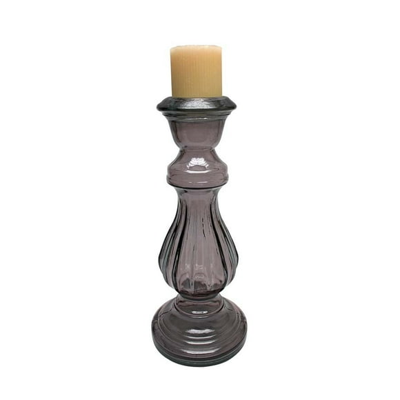 S/2 Jaci 16In Smoke Glass Candlesticks