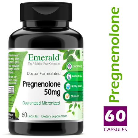 Emerald Laboratories (Ultra Botanicals) - Pregnenolone 50 mg - Female Hormone Support, Supports Stress Relief, Reduced Symptoms of PMS & Menopause, Increased Energy, & Better Mood - 60