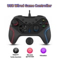 thumbnail image 2 of Gamepad con cable USB Controlador de juegos Mango de juego ergonómico con joysticks dobles Romacci Mando, 2 of 7