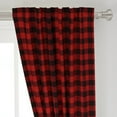 thumbnail image 2 of Poplin Buffalo Checkered Window Curtain 56 Inch Wide Black and Red, 2 of 3