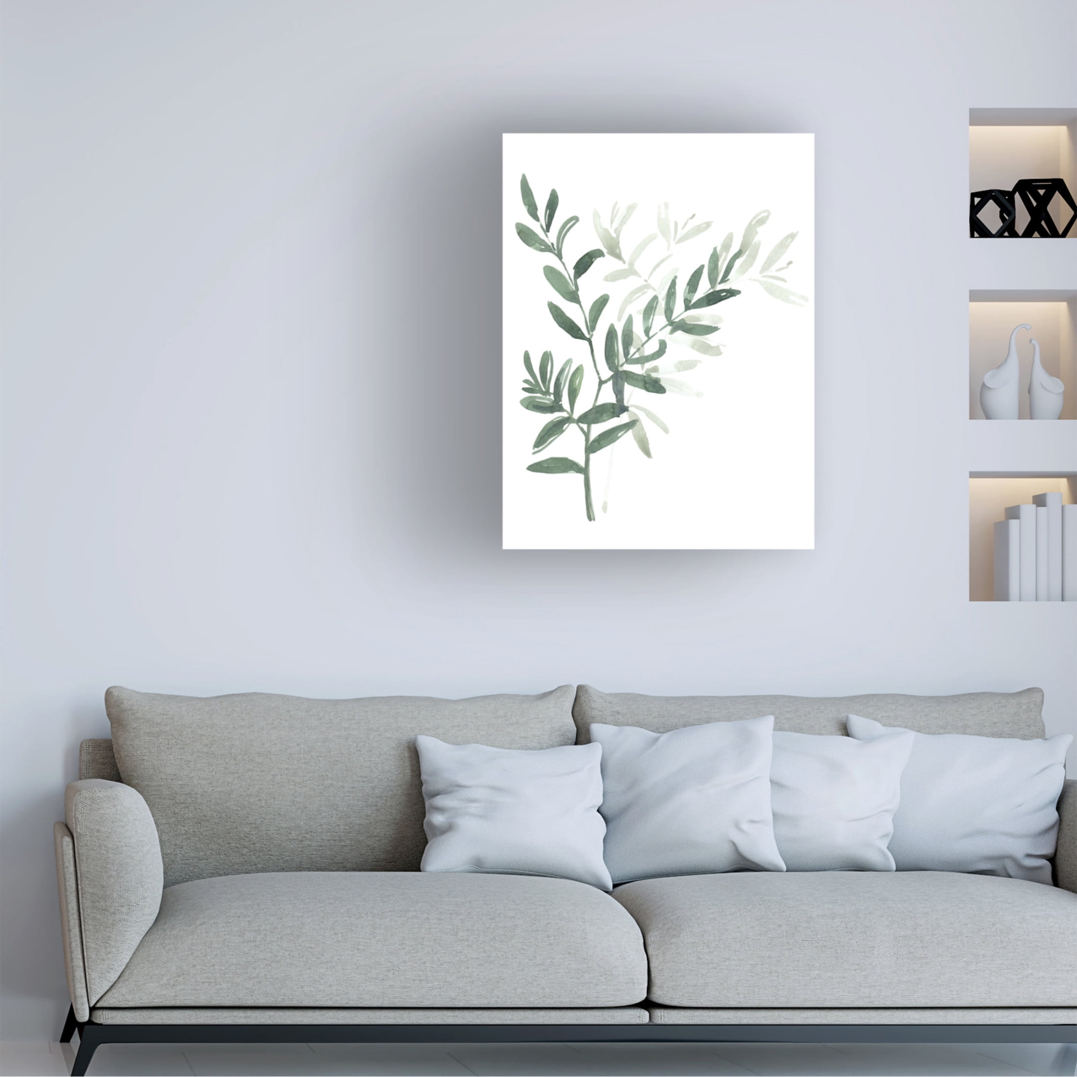 Trademark Fine Art Rosana Laiz Blursbyai Watercolor laurel branch Canvas Wall Art