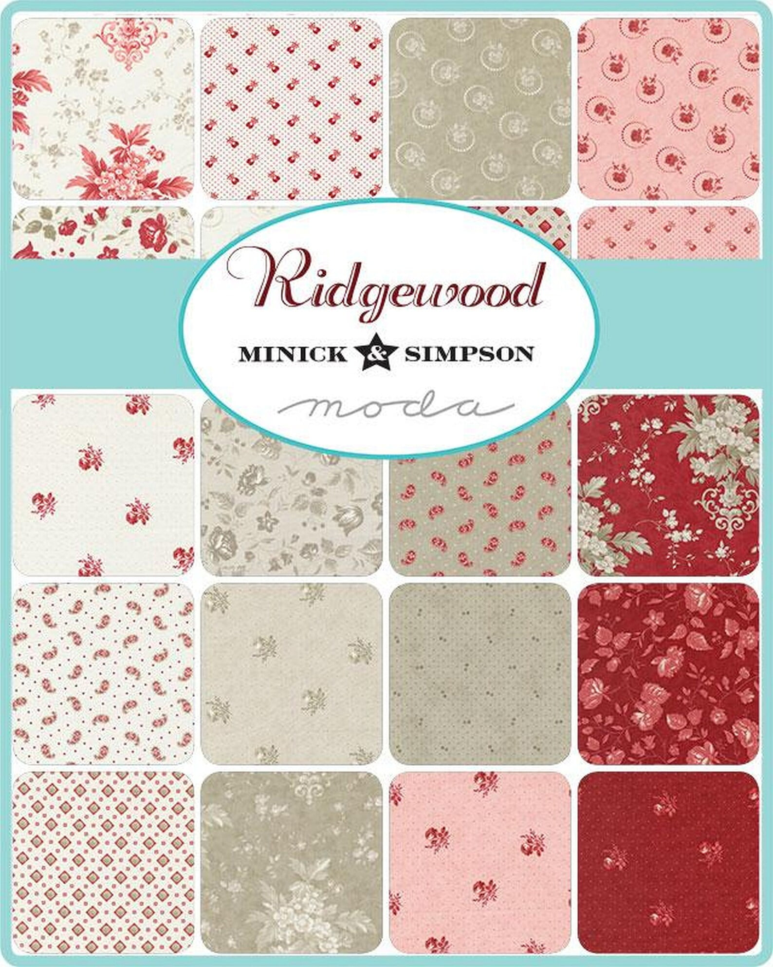 Ridgewood Layer Cake by Minick & Simpson; 42 - 10" Precut Fabric Quilt Squares