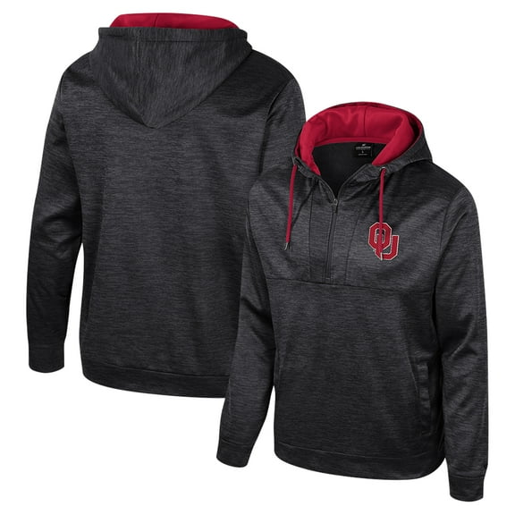 Men's Colosseum Black Oklahoma Sooners Cypher Half-Zip Hoodie