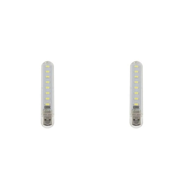 Seitruly Mini lámparas USB, luces de libro de eficiencia, suministros adorables para vacaciones, lámpara de noche personalizada, luz blanca para acampar Luz blanca 2piezas