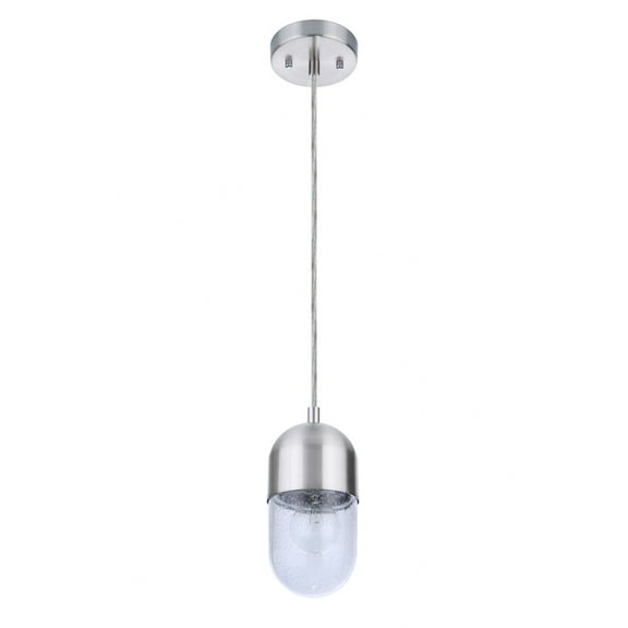 55091-BNK Craftmade Lighting Pill - 1 Light Mini Pendant-Brushed Polished Nickel Finish -Traditional Installation