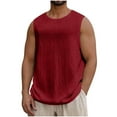 thumbnail image 2 of Mens Athletic Workout Tank Tops Lightweight Sleeveless Crewneck T Shirts Boys Casual Solid Pullover Breathable Muscle Undershirts Tees, 2 of 7