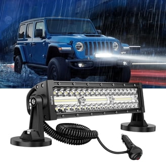 cigarette lighter led light bar 20" Slim Led light bar Magnetic Portable Spotlight Car spot/Flood headlight Offroad Fog lamp 4x4 truck ledbar With Magnet 12/24v Watt LEDS Phenomenal Luminous Intensity (7200 Lumens) 2 LEMIL LED Light Bar 15"