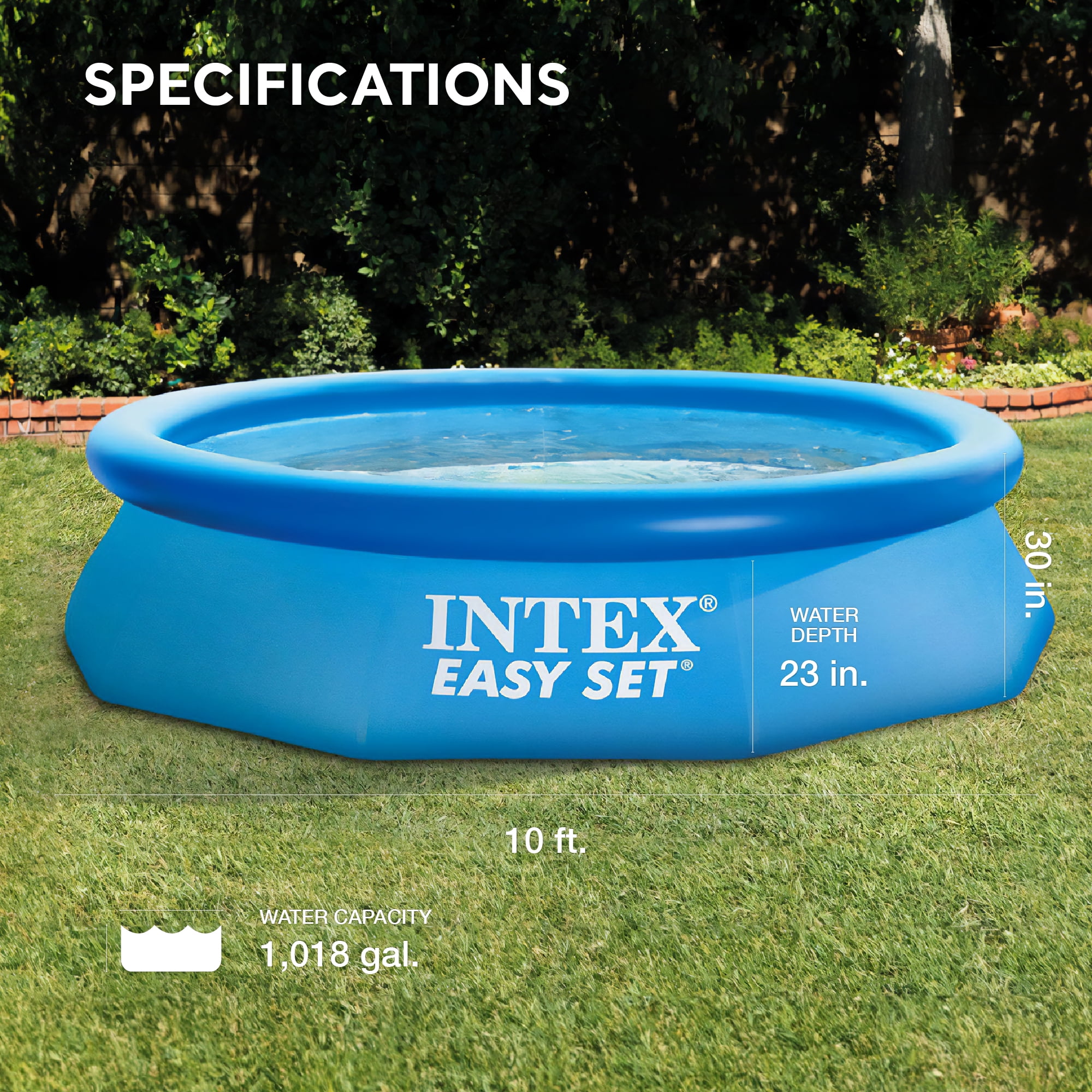 Intex 10 x 30 Easy Set Above Ground Inflatable Family Swimming Pool w o Pump