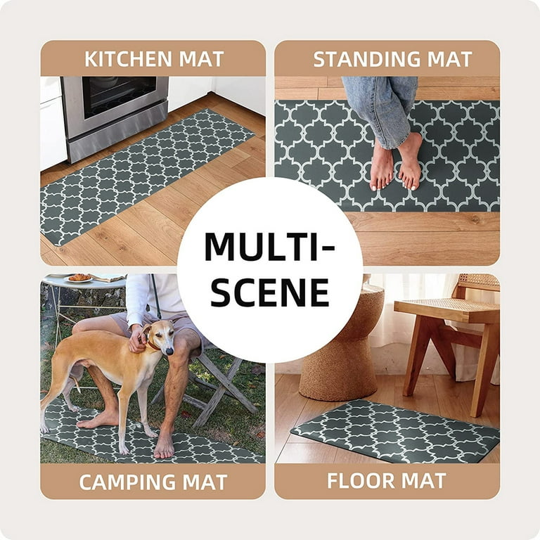  ROTTOGOON Kitchen Floor Mat Set of 2, Cushioned Anti Fatigue  Kitchen Mat 17x47+17x29, Non-Slip Waterproof Kitchen Rug, Premium PVC  Comfort Kitchen Mats and Rugs for Kitchen, Office, Home, Laundry: Home 